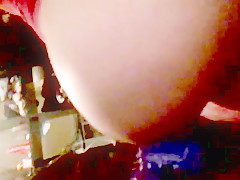 Fucking her mounted dildo