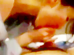 Chinese girlfriend giving blowjob