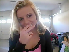 Hottest homemade Blonde, Smoking sex clip