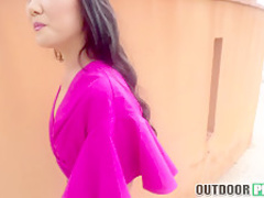 Horny slut Katana rides wildly big hard cock on the bench