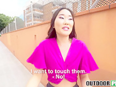 Horny slut Katana rides wildly big hard cock on the bench