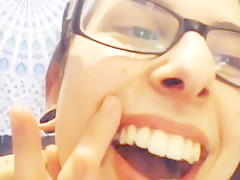 Cute brunette hairjob  blowjob  fuck and facial  long hair