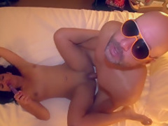 Incredible pornstar Liz Rainbow in fabulous tattoos, threesome adult movie