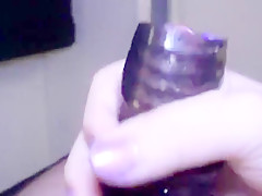 Edging his cock with sleeve