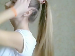 Fantastic blonde hairstyle and hairplay  long hair  hair 6