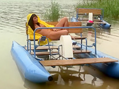 Amazing pornstar in crazy masturbation, outdoor sex clip