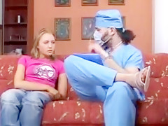Cute russian college girl patient and horny doctor