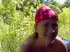 Horny amateur Outdoor, Facial porn clip