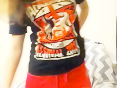 college girl  rayna  showing her small tits and pussy