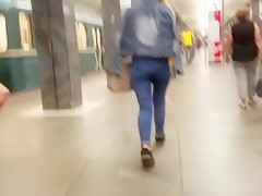 Hot russian wriggle ass in metro 2