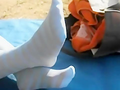 Fabulous amateur Foot Fetish, Outdoor adult scene