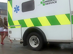 Crazy pornstars Trina Michaels and Rita Faltoyano in incredible brazilian, lingerie adult scene