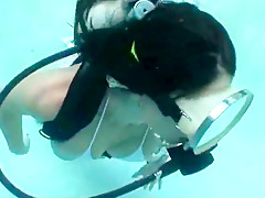 Scuba pool masturbation