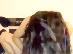 Girl playing with guys tips