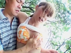 Horny Japanese girl in Exotic Outdoor JAV scene