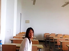 Hairy asian pussy takes big white dick