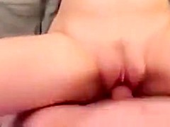 Beautiful redhead bouncing her big tits while she is fucked