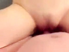 Beautiful redhead bouncing her big tits while she is fucked