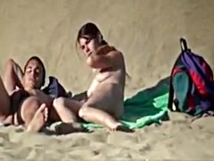 Beach couple voyeur