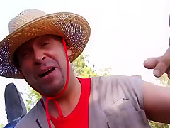 Farmhand fucks skinny blonde like crazy