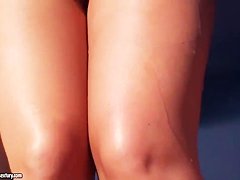 Hot teenage blondie nudist being sexy on a vacation