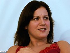 Hot young nympho pleases herself in the shower