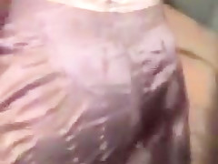Satin panty tease and handjob