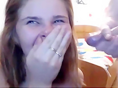 Sexy girlfriend deepthroats and gets facial cumshot