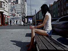 Twat and throat of sexy Monika filled with sex stranger dong