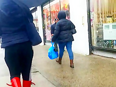 Sexy red boots walk