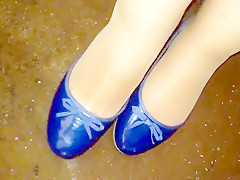 Blue ballerinas cum