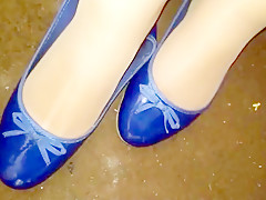 Blue ballerinas cum