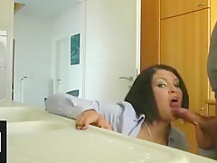 Horny amateur MILFs, Kitchen xxx clip