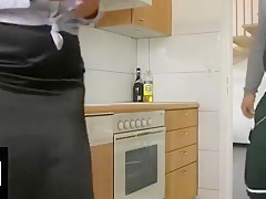 Horny amateur MILFs, Kitchen xxx clip