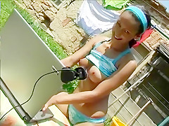 Exotic pornstar in horny public, masturbation porn scene