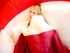 Cute russian model marina stripping on the couch