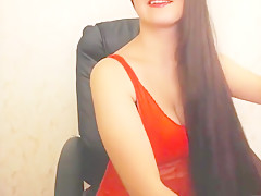 Super sexy long haired polish hairplay and striptease 5