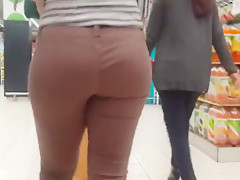 college girl in nice jeans green