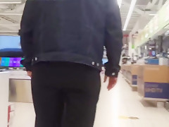 college girl in nice jeans green