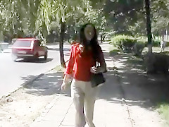 Gothy Euro Babe Masturbating in Space