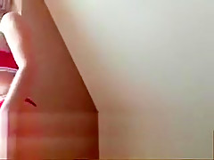 Voluptuous blonde Angela uses her big boobs