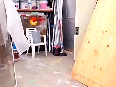 Fucking the thick bitch on the workbench