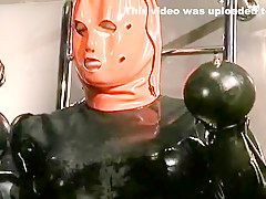 Two Mistresses Miniskirt Slave Up in Latex