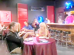 Holly Wellin gets horny right there in the restaurant and gets fucked with a crowd