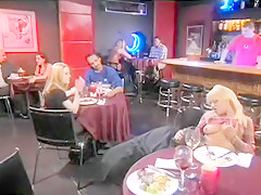 Holly Wellin gets horny right there in the restaurant and gets fucked with a crowd