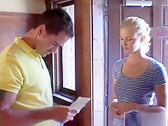 Hannah Harper can't wait to get get pussy stretched on the stairs