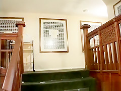 Hannah Harper can't wait to get get pussy stretched on the stairs