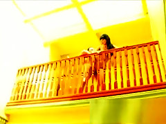 Two enticing babes show off their superb curves and get double stuffed