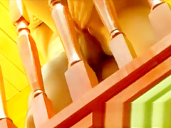 Two enticing babes show off their superb curves and get double stuffed