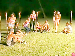 Shelbee Myne having a midnight sexy party outside on the lawn